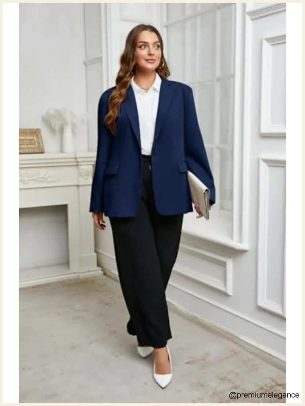 Plus Size Womens Blazer Long Sleeve Work Office Suit Jacket Open Front Pockets